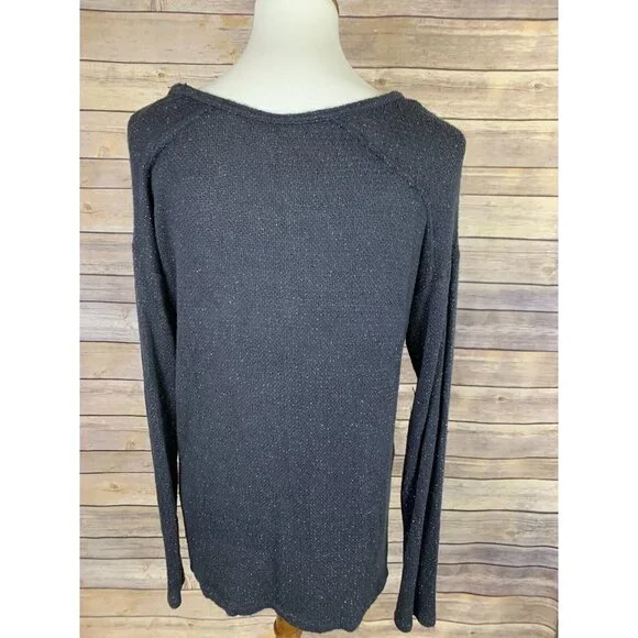 Bethany Mota Womens Small Sweater Metallic V Neck Lightweight Top - Picture 5 of 8